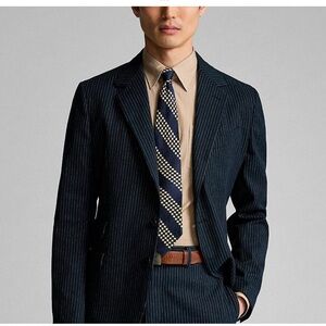 Lauren Ralph Lauren Men’s Blazer Wool Black Pinstripe Single breasted Sz 46L